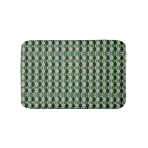 Alfombrilla De Baño Patrón geométrico de color beige verde vintage St