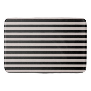 Alfombrilla De Baño Patrón geométrico de franjas de arena y negro de a