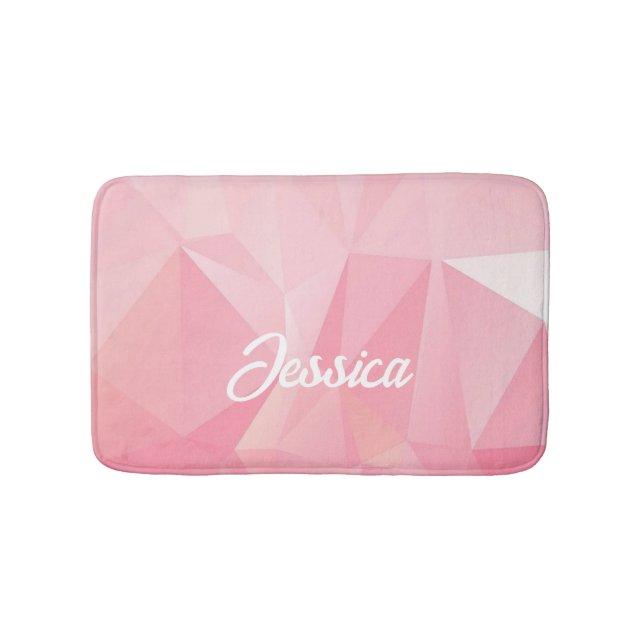 Alfombrilla De Baño Patrón geométrico de gradiente oscuro rosa (Anverso)