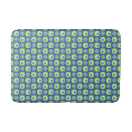 Alfombrilla De Baño Patrón Geométrico de Punto Cuadrado Verde Azul de