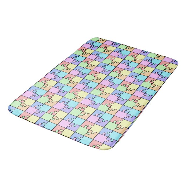 Alfombrilla De Baño Patrón geométrico del rompecabezas del arcoiris de (Angular)
