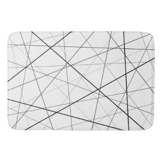 Alfombrilla De Baño Patrón geométrico en blanco y negro