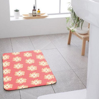 Alfombrilla De Baño patrón geométrico femenino brillante de caleidosco