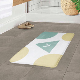 Alfombrilla De Baño Patrón geométrico moderno monogramado