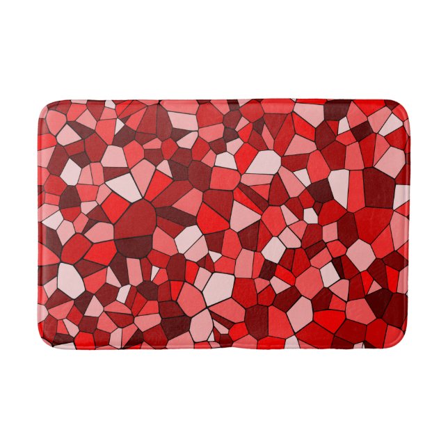 Alfombrilla De Baño Patrón geométrico moderno rojo (Anverso)