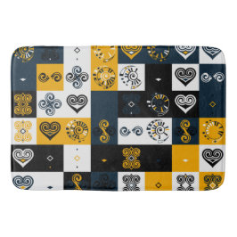 Alfombrilla De Baño Patrón geométrico moderno tendencia amarilla cojín