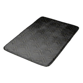 Alfombrilla De Baño Patrón geométrico negro y oro