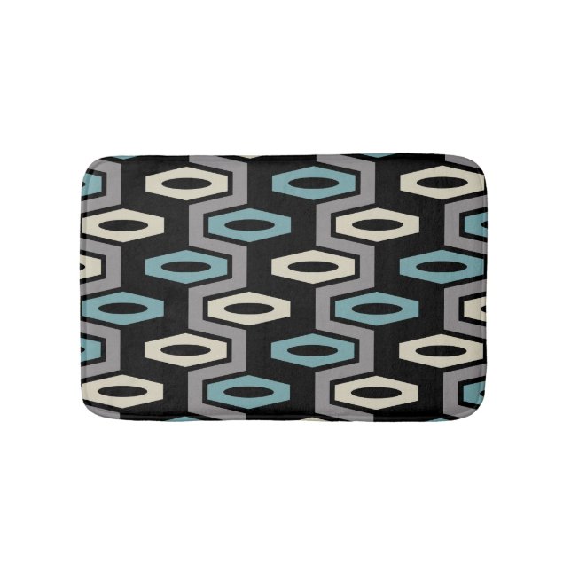 Alfombrilla De Baño Patrón geométrico retro (Anverso)