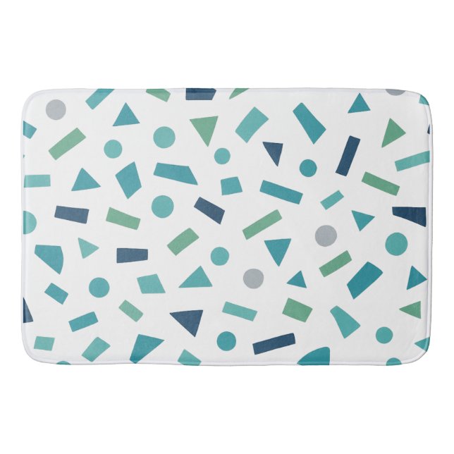 Alfombrilla De Baño Patrón geométrico retro - Diseño de estilo Memphis (Anverso)