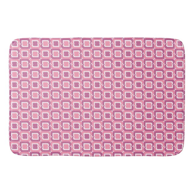 Alfombrilla De Baño Patrón geométrico rosa (Anverso)