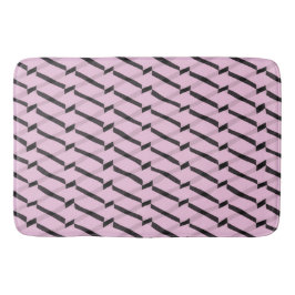 Alfombrilla De Baño Patrón geométrico rosa y negro