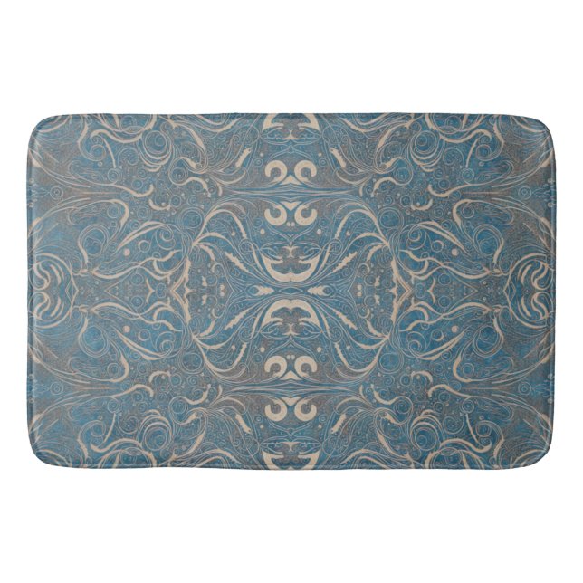 Alfombrilla De Baño Patrón gótico Blue Bath Mat (Anverso)