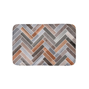 Alfombrilla De Baño Patrón Herringbone en los colores de la roca de l