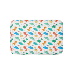 Alfombrilla De Baño Patrón ilustrado de dinosaurios de color lindo