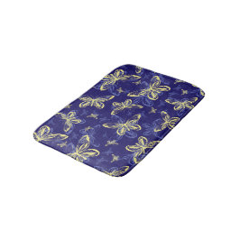 Alfombrilla De Baño Patrón ilustrado de mariposa azul y amarilla
