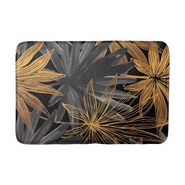 Alfombrilla De Baño Patrón ininterrumpido de floración estética (Anverso)