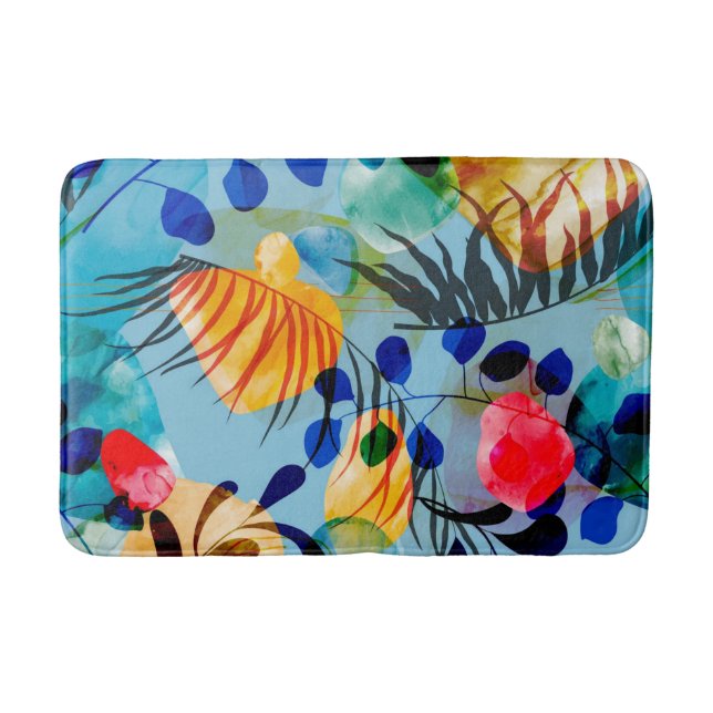 Alfombrilla De Baño Patrón ininterrumpido de floración estética (Anverso)