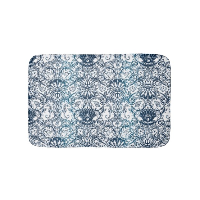 Alfombrilla De Baño Patrón marino vintage (Anverso)