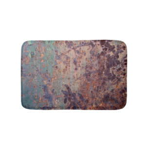 Alfombrilla De Baño Patrón Metalizado Rusto Azul Grunge