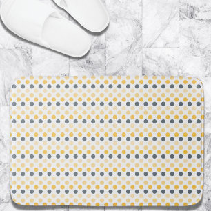 Alfombrilla De Baño Patrón minimalista de lunares amarillos y grises