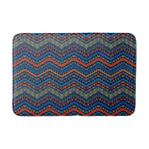 Alfombrilla De Baño Patrón moderno azul estilo africano Bath Mat