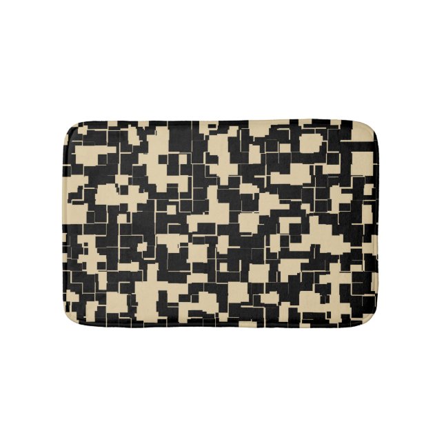 Alfombrilla De Baño Patrón moderno de moda - Negro/Tan (cambiable) (Anverso)