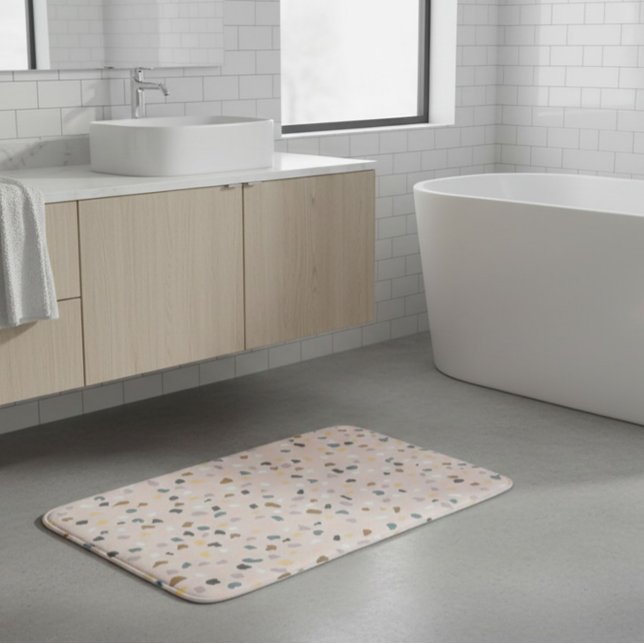 Alfombrilla De Baño Patrón moderno Terrazzo Neutral suave (Subido por el creador)