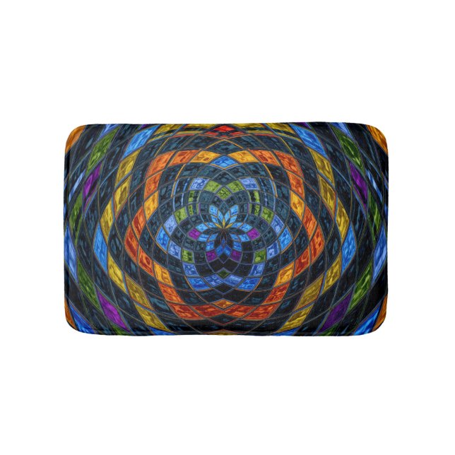 Alfombrilla De Baño Patrón mosaico abstracto #11 (Anverso)