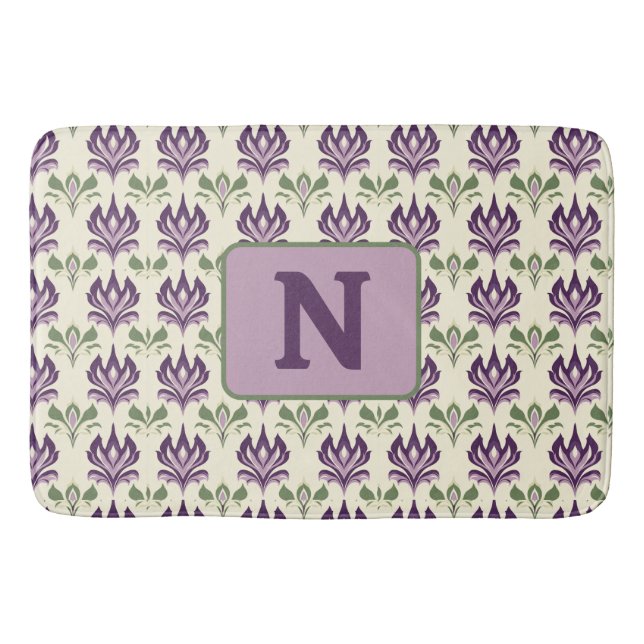 Alfombrilla De Baño Patrón motif de Lily Ornamental (Anverso)