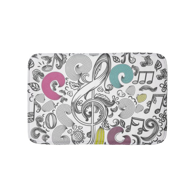 Alfombrilla De Baño Patrón musical (Anverso)