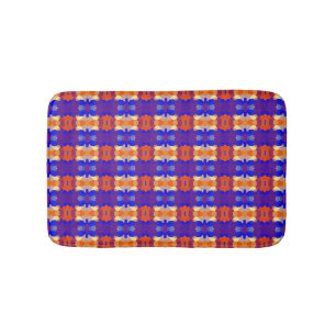 Alfombrilla De Baño Patrón Naranja Amarillo Rojo Azul