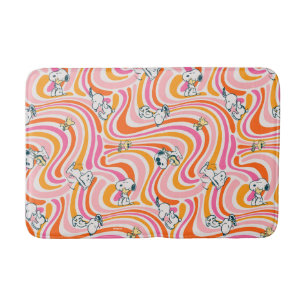 Alfombrilla De Baño Patrón Naranja de vibraciones de Snoopy & Woodstoc
