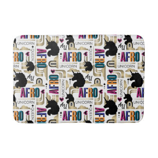 Alfombrilla De Baño Patrón negrita de Afro Unicornio