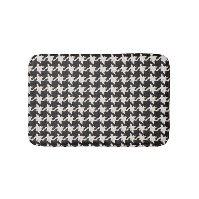 Alfombrilla De Baño Patrón negro blanco de dientes de perro (Anverso)
