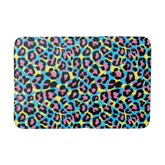 Alfombrilla De Baño Patrón Neon Leopard Spots (Anverso)