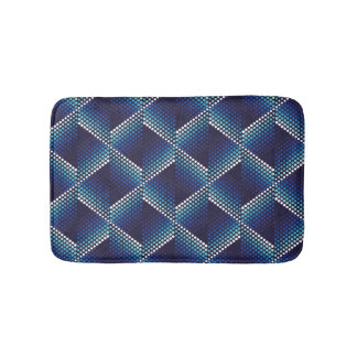 Alfombrilla De Baño Patrón ondulado geométrico de tonos azules
