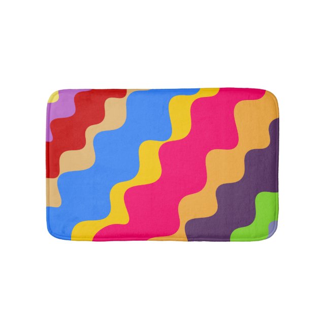 Alfombrilla De Baño patrón ondulado retro (Anverso)