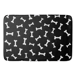 Alfombrilla De Baño Patrón óseo personalizado en negro