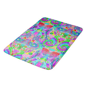 Alfombrilla De Baño Patrón Pintado A Mano Y Digitalmente Art. 22