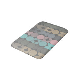 Alfombrilla De Baño Patrón Popart de Círculos Cuadrados Abstractos Div