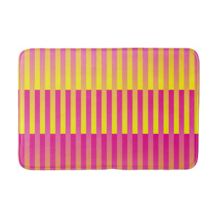 Alfombrilla De Baño Patrón rayado de Naranja amarillo rosado