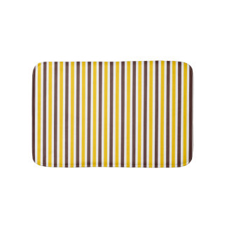 Alfombrilla De Baño Patrón rayado marrón y amarillo moderno