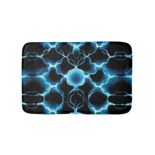 Alfombrilla De Baño Patrón repetido de sinapsis eléctrica azul