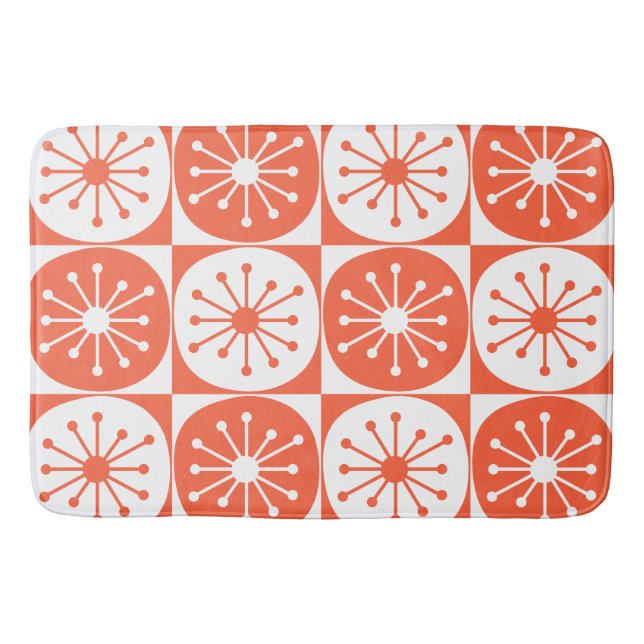 Alfombrilla De Baño Patrón retro de puntos atómicos modernos de mediad (Anverso)