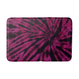 Alfombrilla De Baño Patrón Retro Hippie Morado Rosa Negro Tie-Dye 
