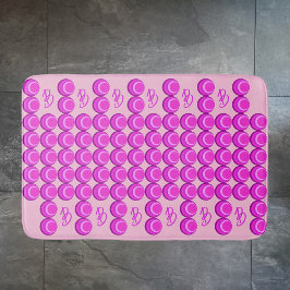 Alfombrilla De Baño Patrón retro rosado en estilo de moda con monogram