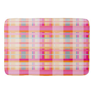Alfombrilla De Baño Patrón Retro Vintage De Tapado Rosa En Pasteles
