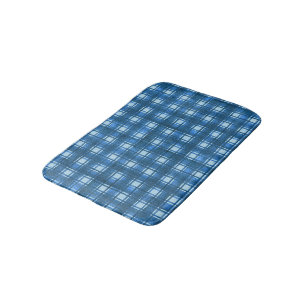 Alfombrilla De Baño Patrón revestido de denim moderno azul y blanco