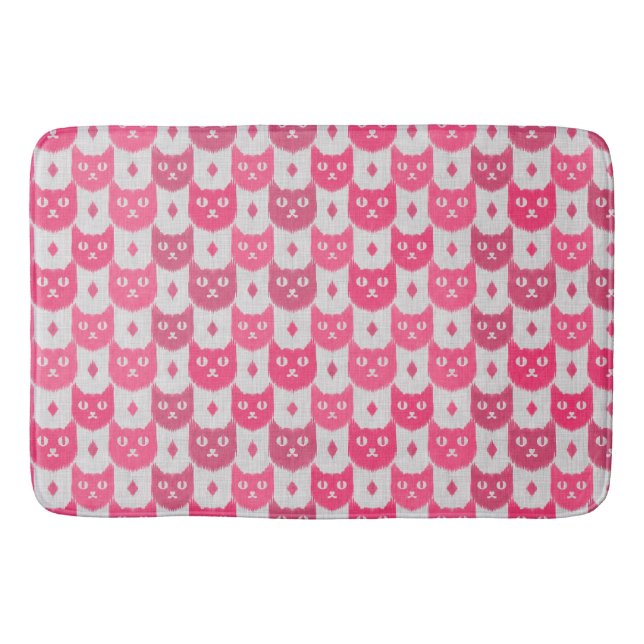 Alfombrilla De Baño patrón rosa ikat ikat (Anverso)