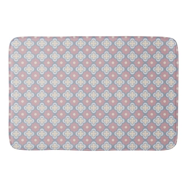 Alfombrilla De Baño Patrón rosa y azul (Anverso)